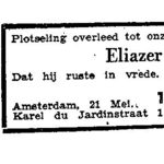 Eliazer Aandagt overlijdens advertenties 1955..png